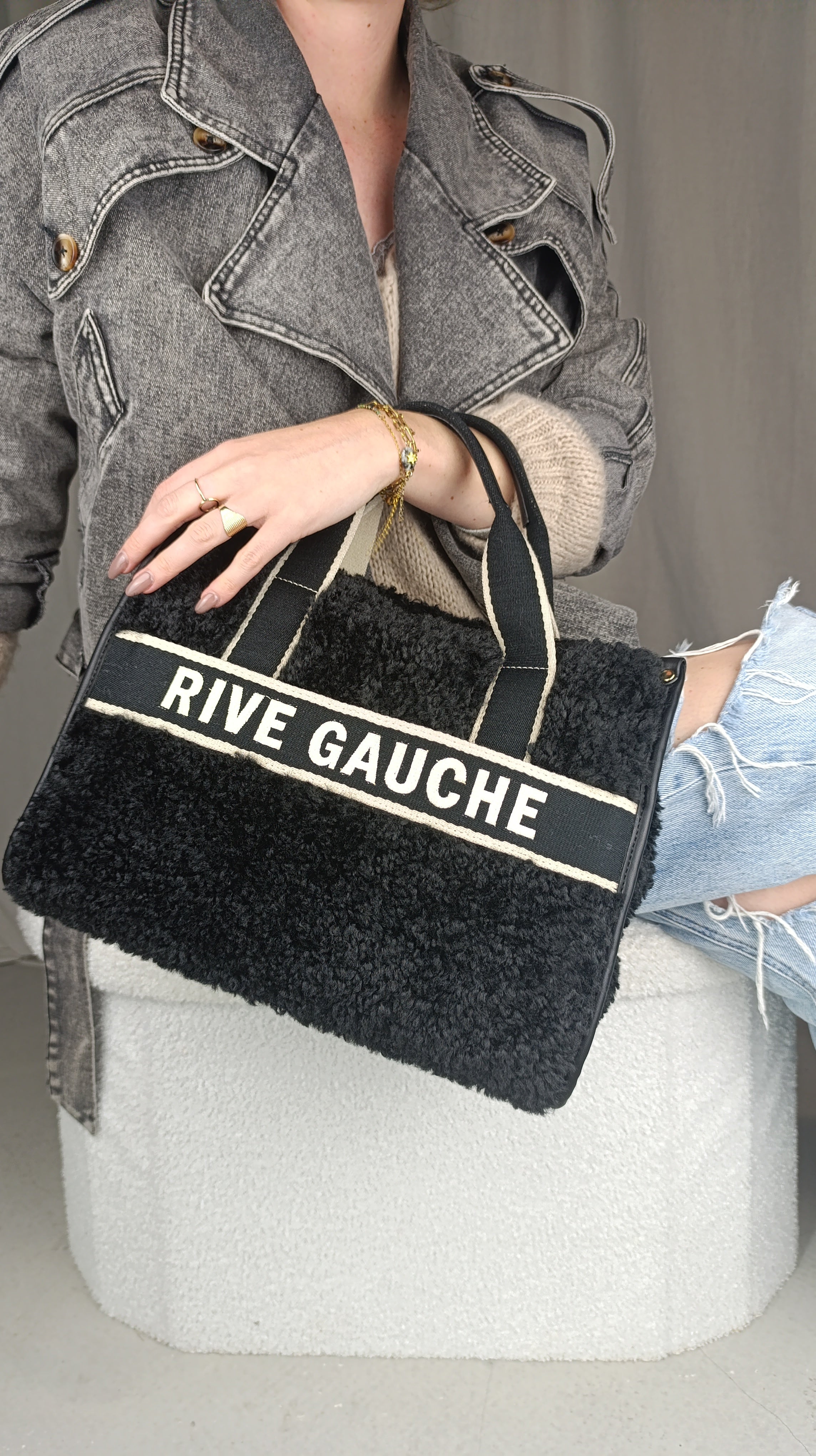 RIVE GAUCHE noir - Sac moumoute avec bandoulière