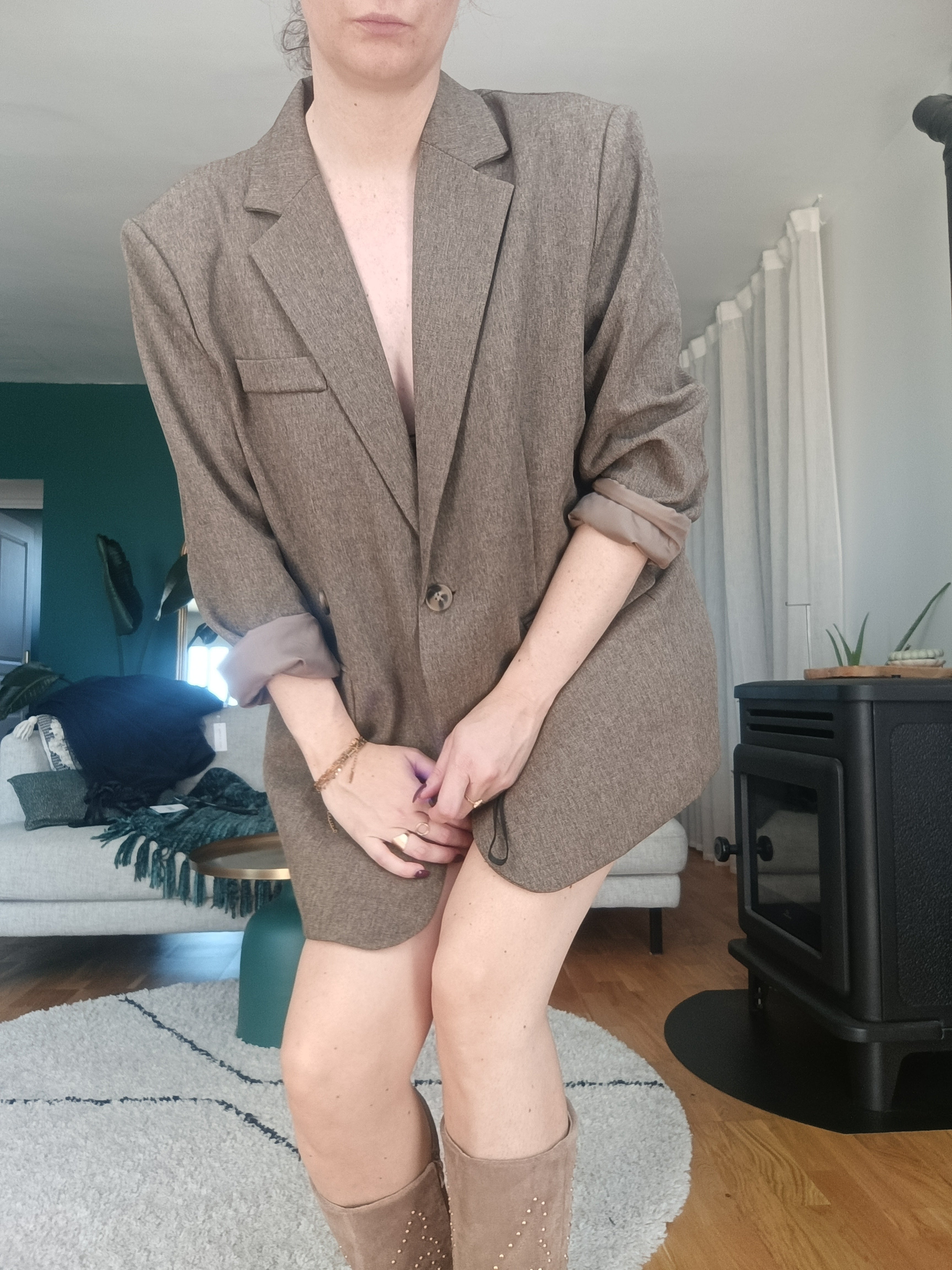 LONY - Veste blazer oversize ouverte dos