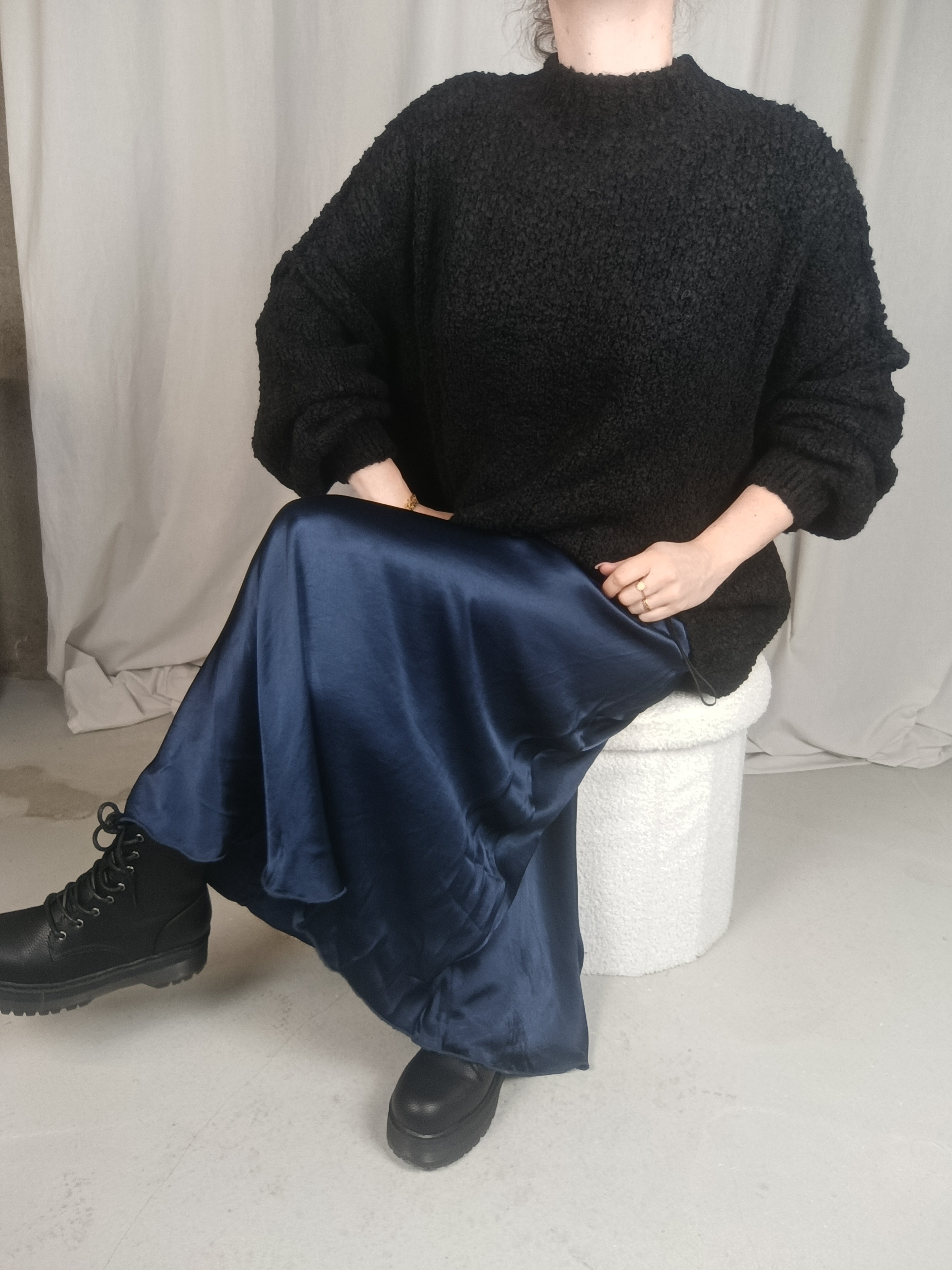 BARTH noir - Pull col montant oversize