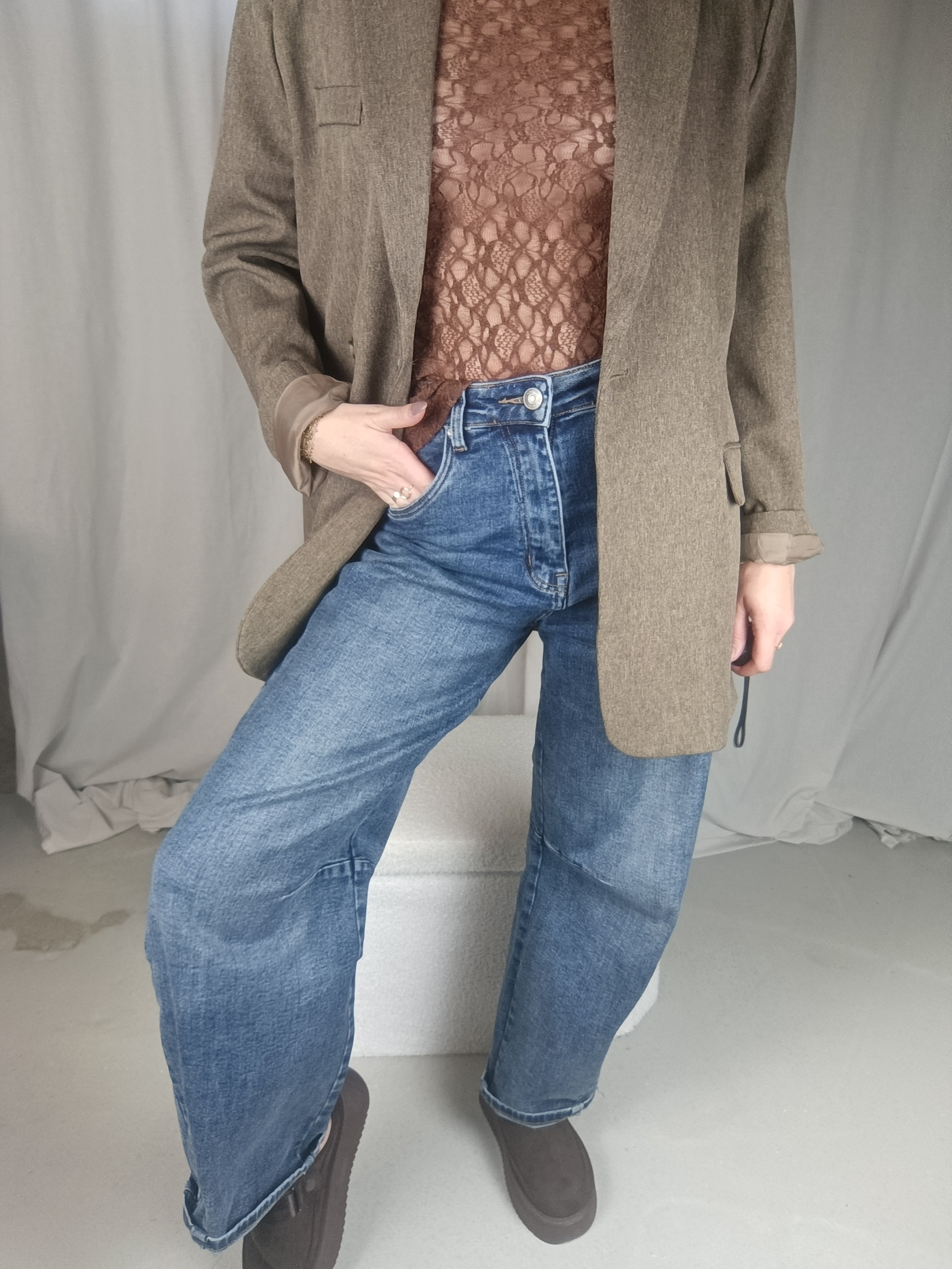 LONY - Veste blazer oversize ouverte dos