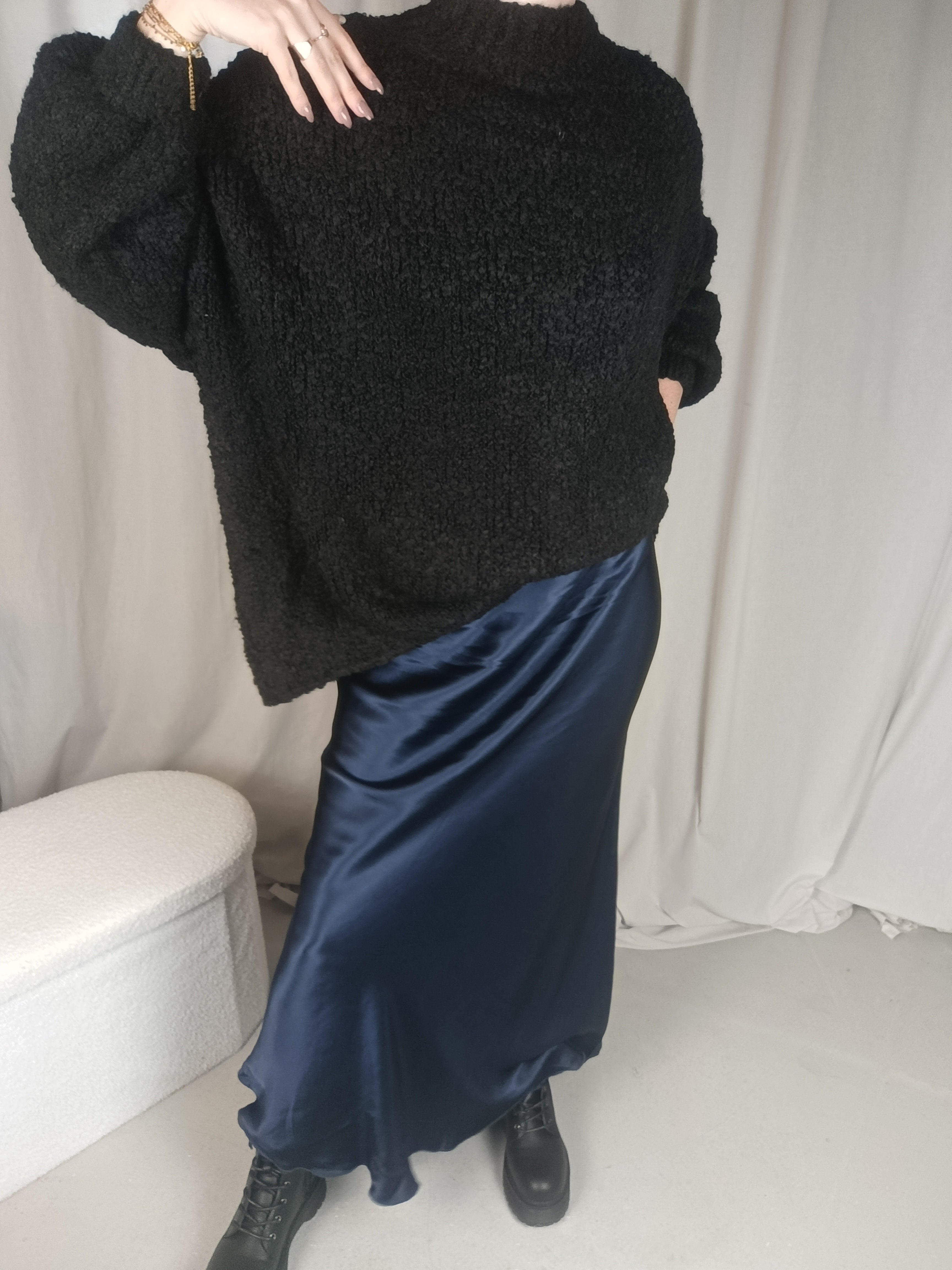 BARTH noir - Pull col montant oversize