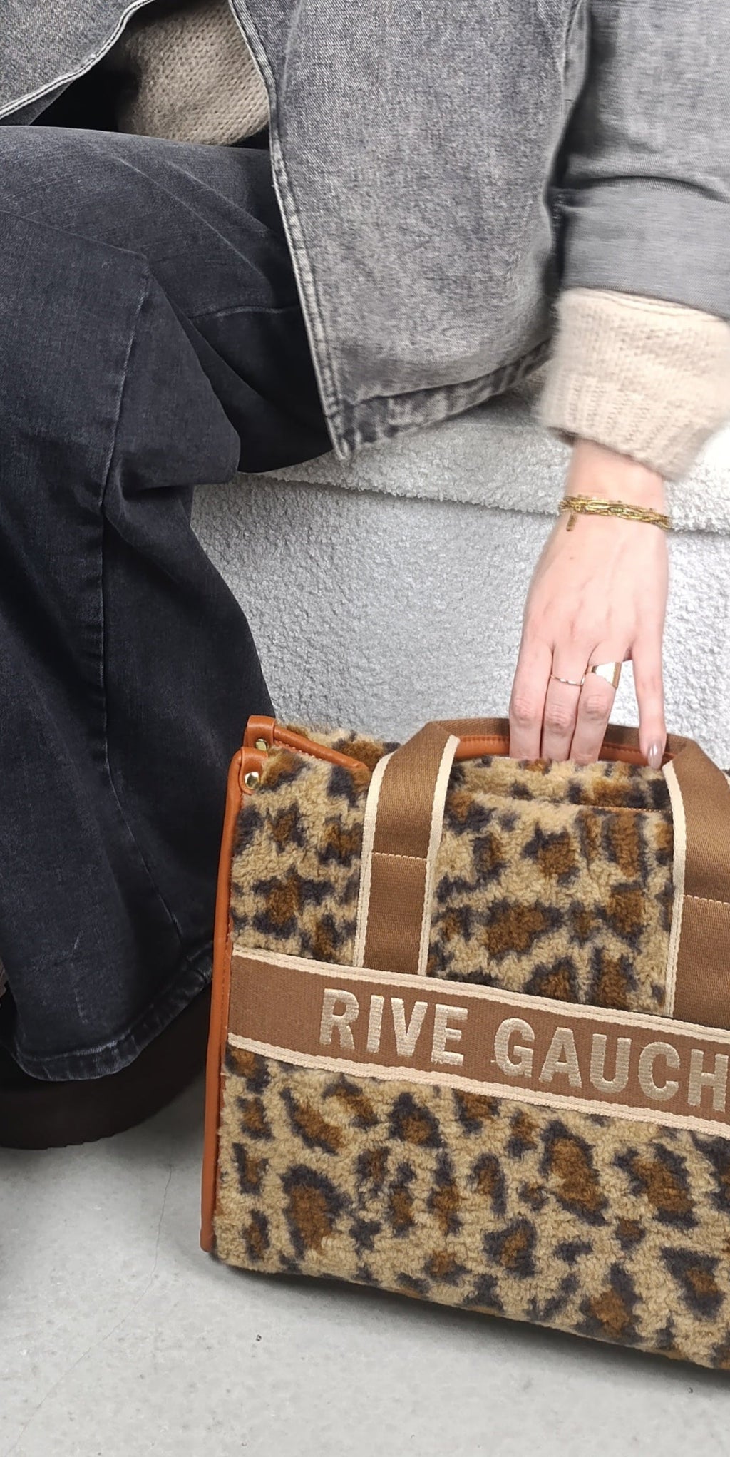 RIVE GAUCHE léopard - Sac moumoute avec bandoulière